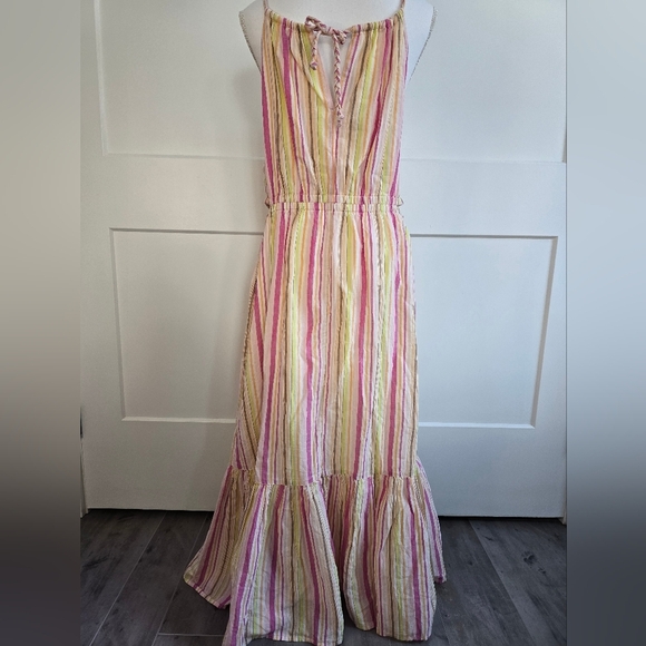 Old Navy Maternity Waist-Defined Striped Halter Maxi Dress - Picture 6 of 10